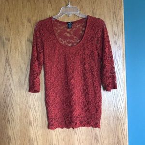 Burnt Orange 3/4 sleeve shirt